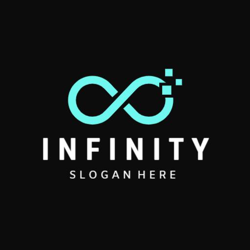 Vibrant Teal Infinity Symbol Representing Endless Possibilities Logo Template