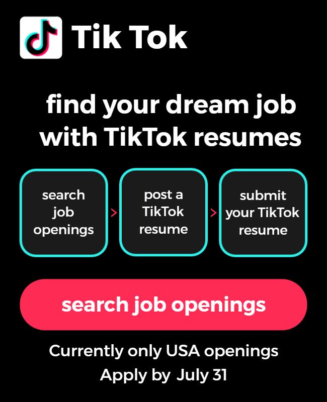 Vibrant TikTok Job Search Engagement Platform Poster Template