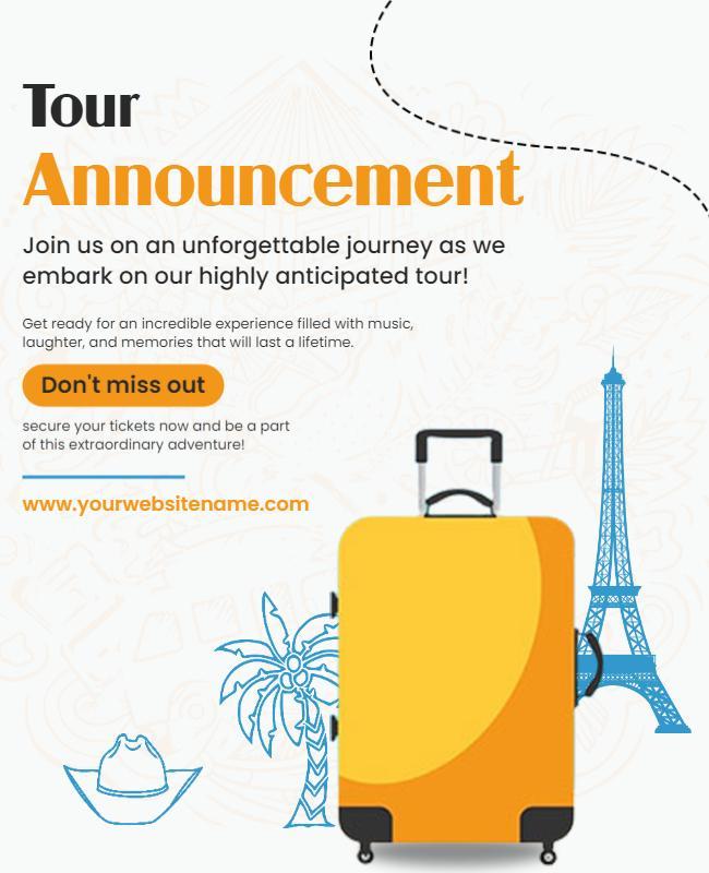 Vibrant Tour Announcement Journey Experience Poster Template