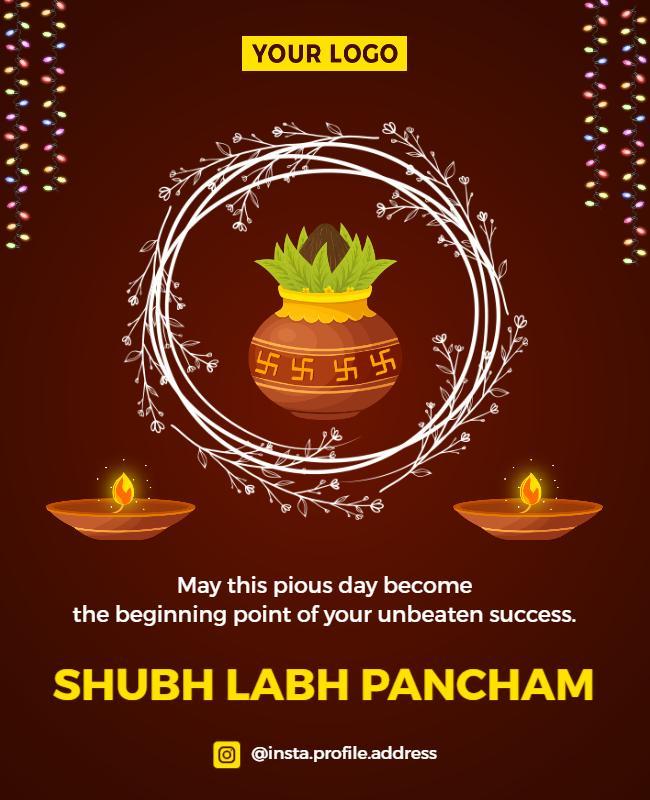 Vibrant Traditional Diwali Celebration Greeting Poster Template