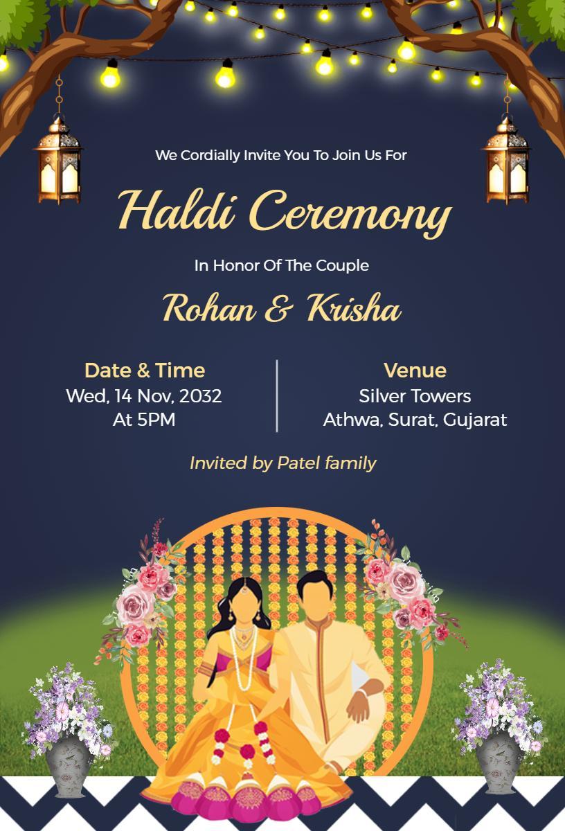 Vibrant Traditional Haldi Ceremony Celebration Invitation Template