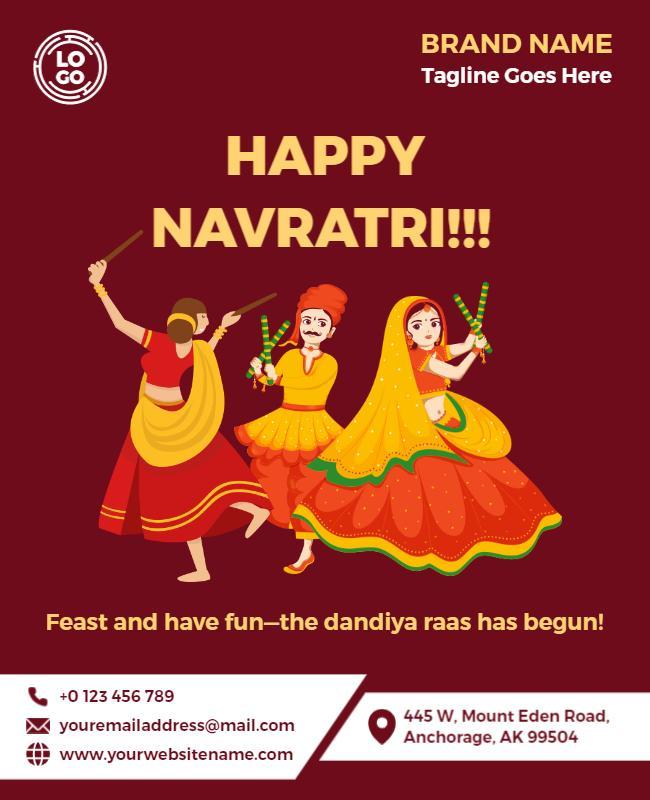 Vibrant Traditional Navratri Dance Festival Poster Template