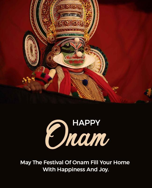 Vibrant Traditional Onam Festival Celebration Poster Template