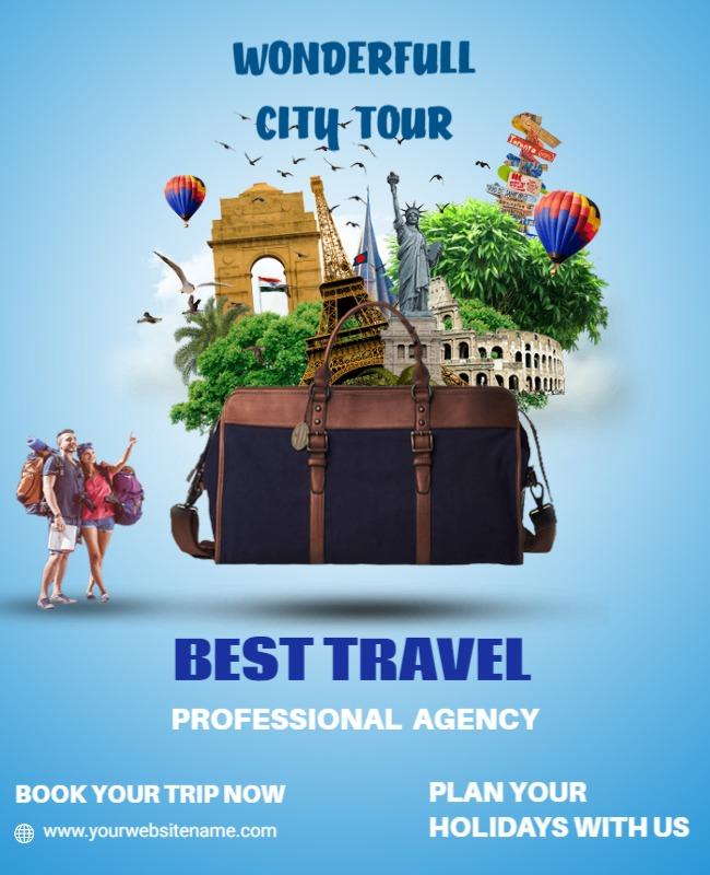 Vibrant Travel Adventure City Tour Poster Template