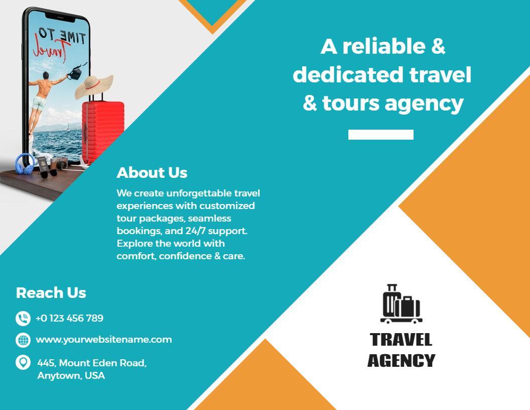 Vibrant Travel Agency Tours and Custom Packages Brochure Template