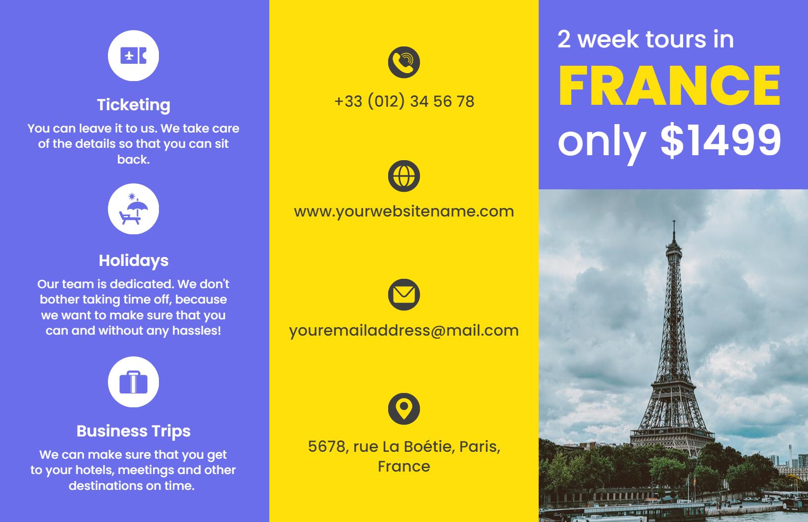 Vibrant Travel Agent Multi-Destination Tours Brochure Template