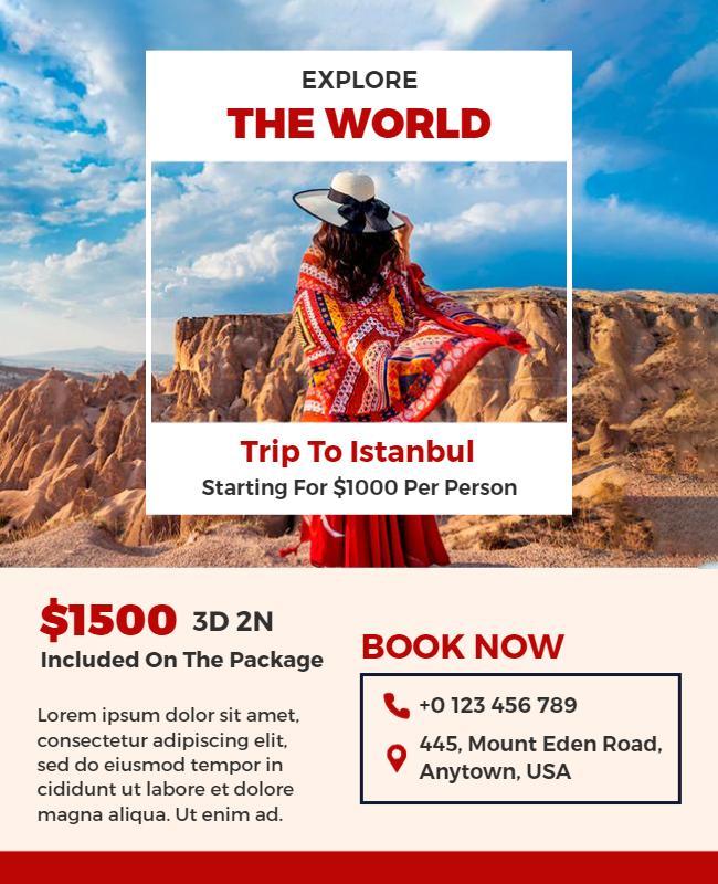 Vibrant Travel Experience to Istanbul Adventure Poster Template