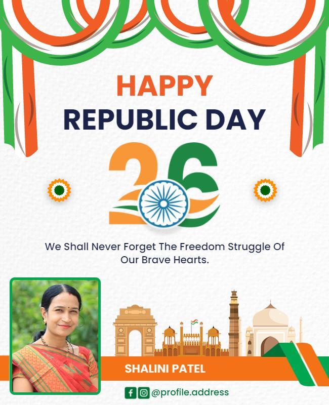 Vibrant Tri-Color Republic Day Celebration Poster Template
