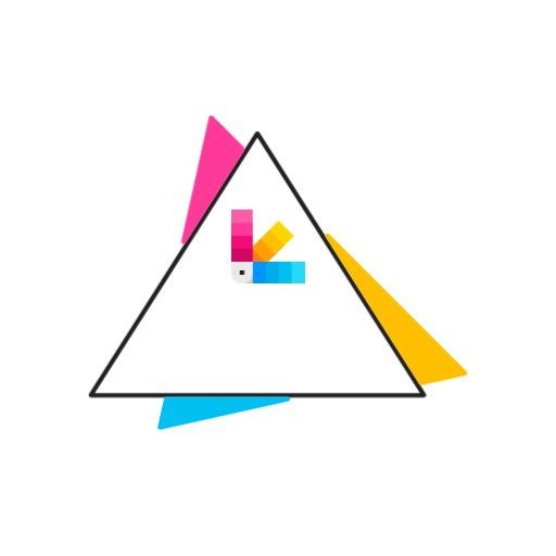 Vibrant Triangle Design Using Bright Colors and Shapes Logo Template