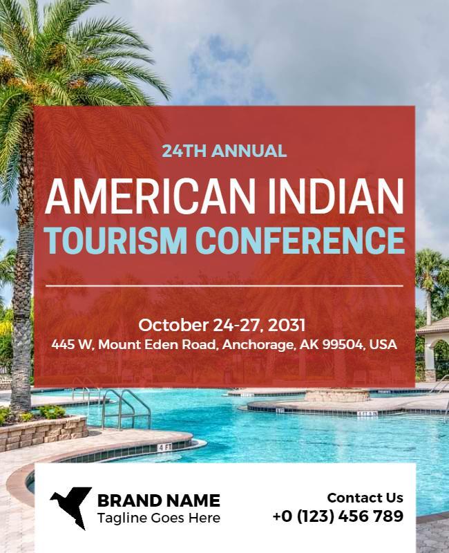 Vibrant Tropical American Indian Tourism Conference Poster Template