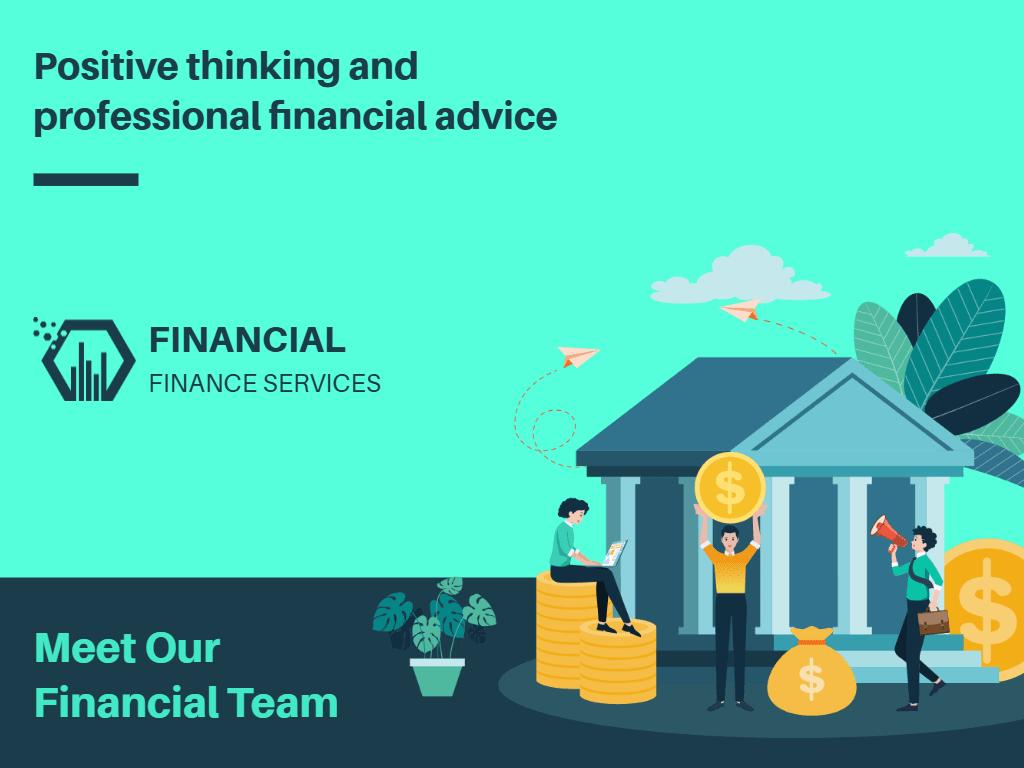 Vibrant Turquoise Financial Team Business Introduction Presentation Template