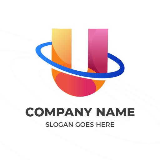 Vibrant U Letter Design with Fluid Color Transition Logo Template