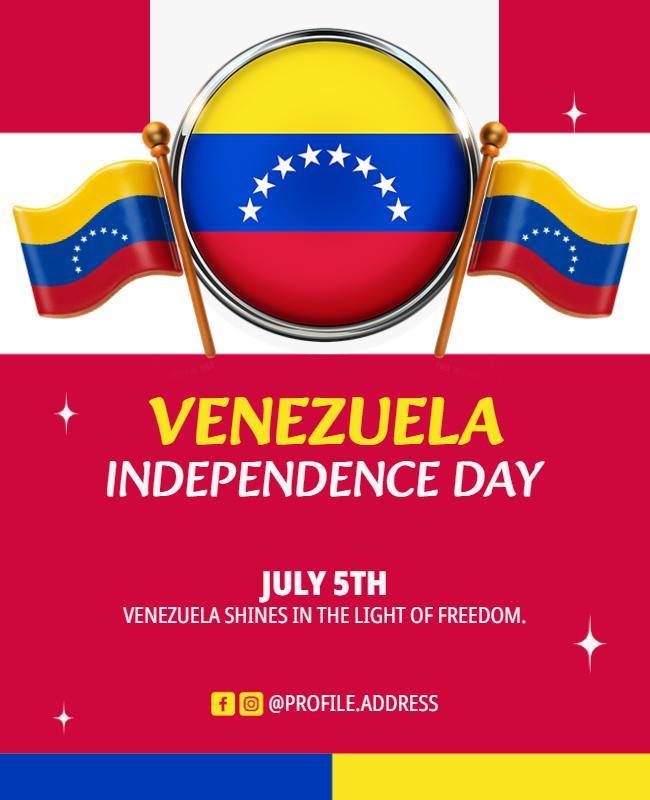 Vibrant Venezuelan Independence Day Celebration Poster Template