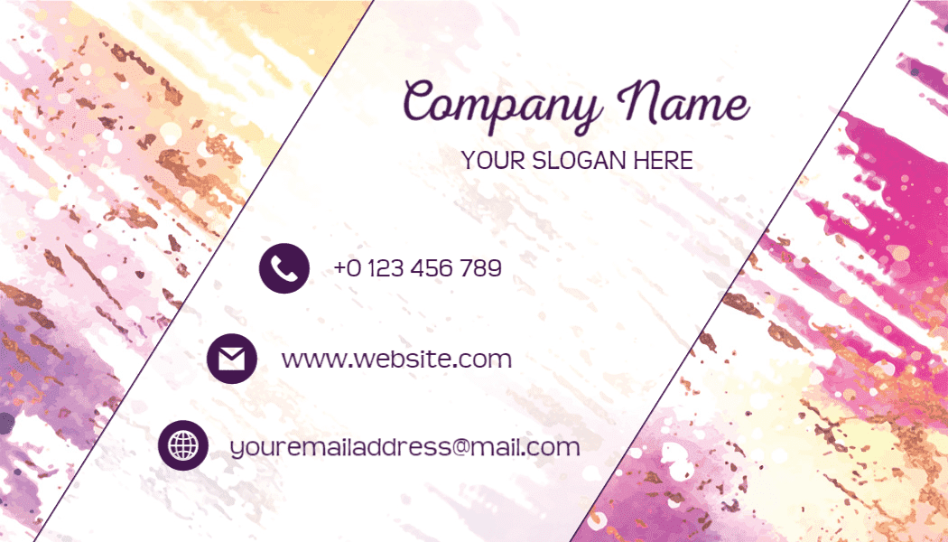 Vibrant Watercolor Abstract Design Business Card Template