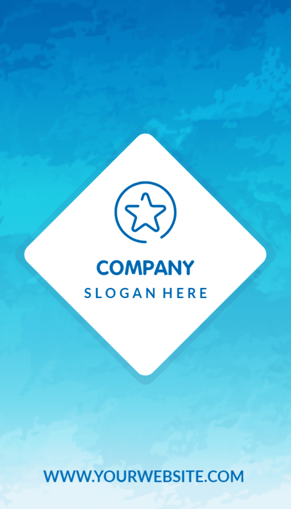 Vibrant Watercolor Blue Geometric Business Card Template
