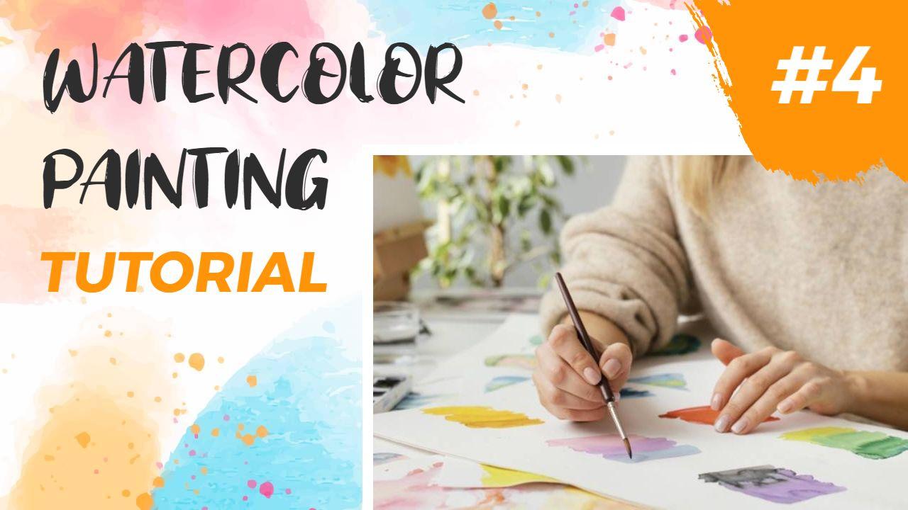 Vibrant Watercolor Painting Techniques Tutorial YouTube Thumbnail Template
