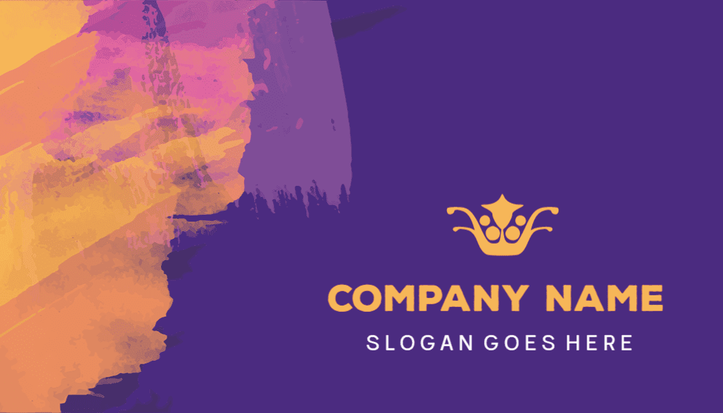 Vibrant Watercolor Purple and Orange Business Card Template