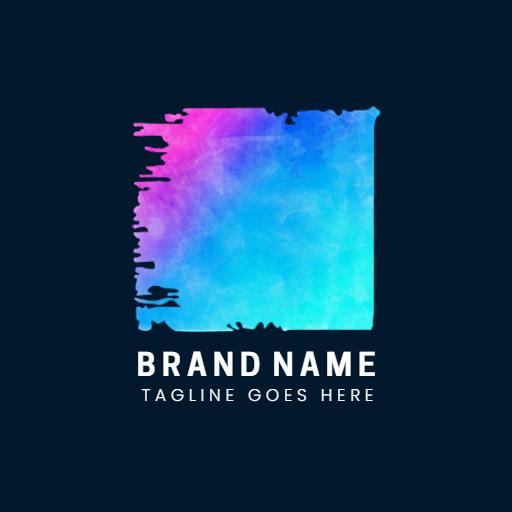 Vibrant Watercolor Splash Featuring Blue and Pink Colors Logo Template