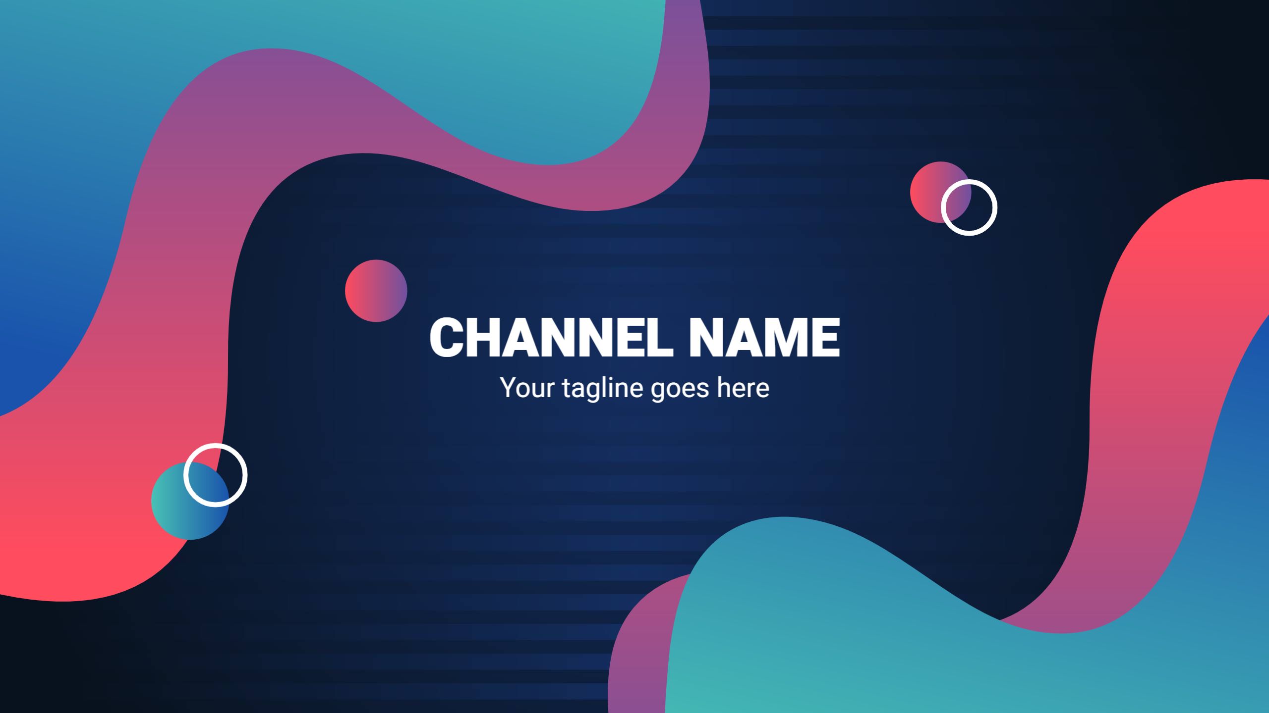 Vibrant Waves of Color with Dynamic Shapes YouTube Banner Template