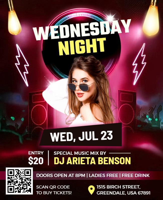 Vibrant Wednesday Night Event Flyer Template