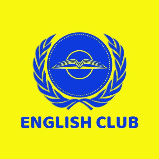 Vibrant Yellow and Blue English Club with Open Book Logo Template