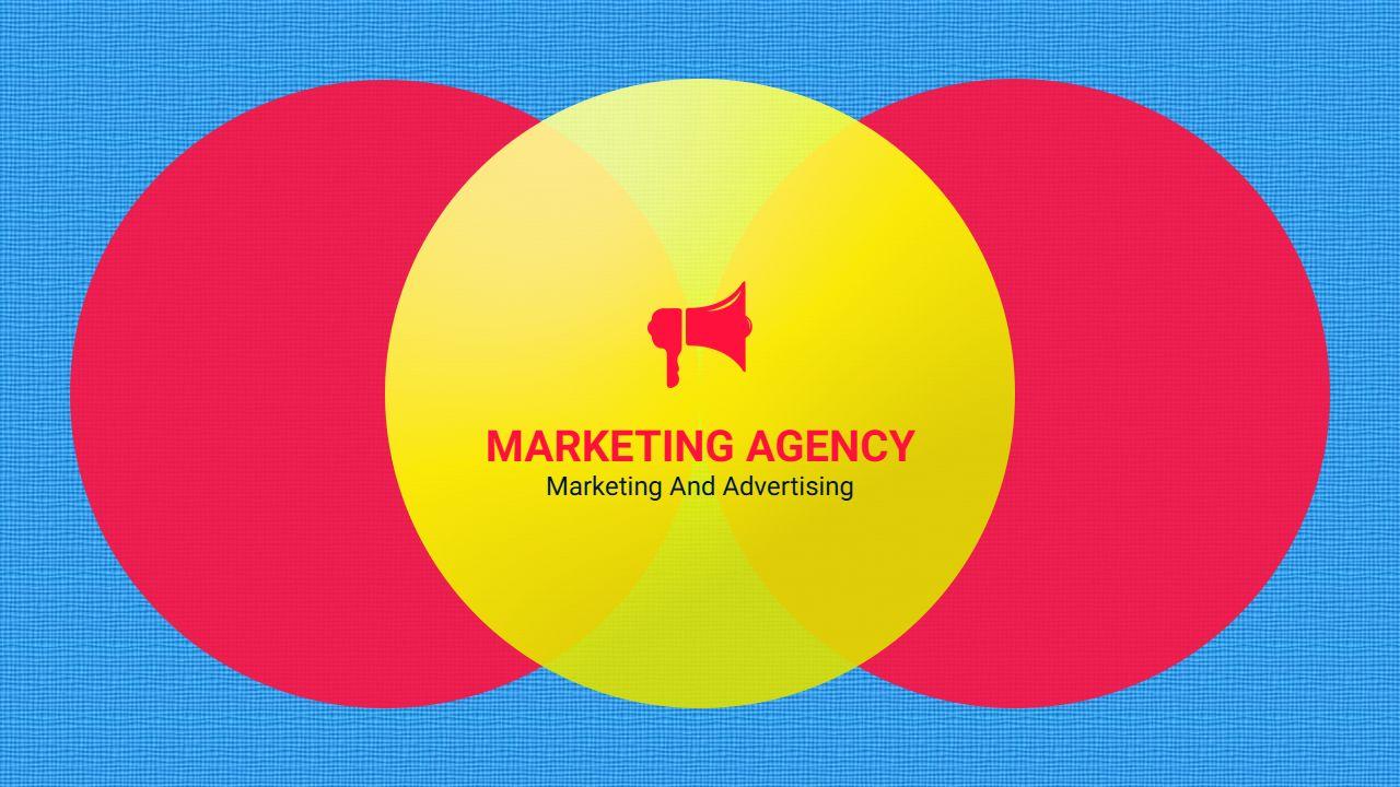 Vibrant Yellow and Blue Marketing Agency Advertising Presentation Template