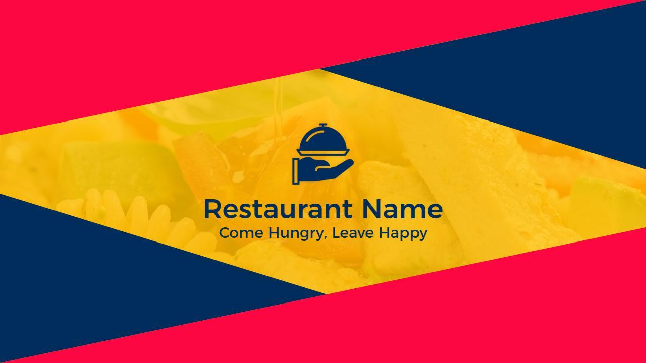 Vibrant Yellow and Blue Restaurant Menu Presentation Template