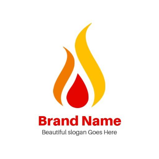 Vibrant Yellow and Orange Flame Illustrating Fire Safety Logo Template