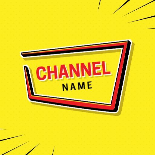 Vibrant Yellow and Red Banner Design for YouTube Channel Logo Template