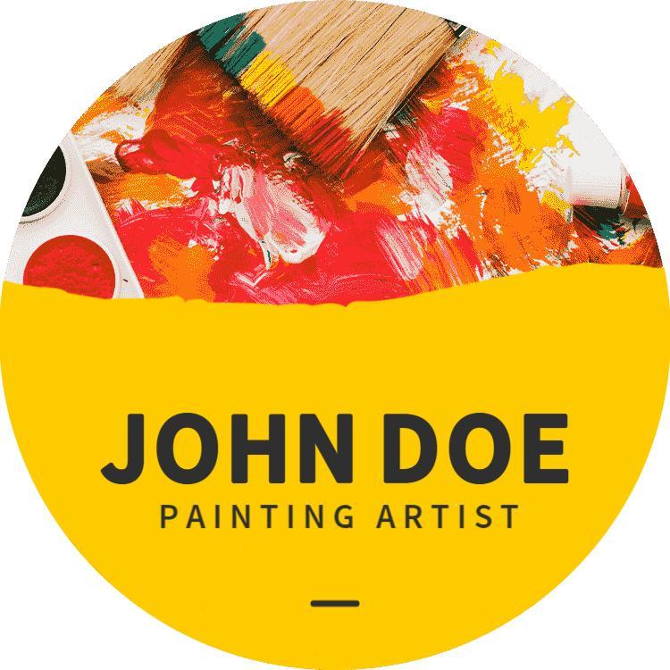 Vibrant Yellow Artistic Palette Painting Business Card Template