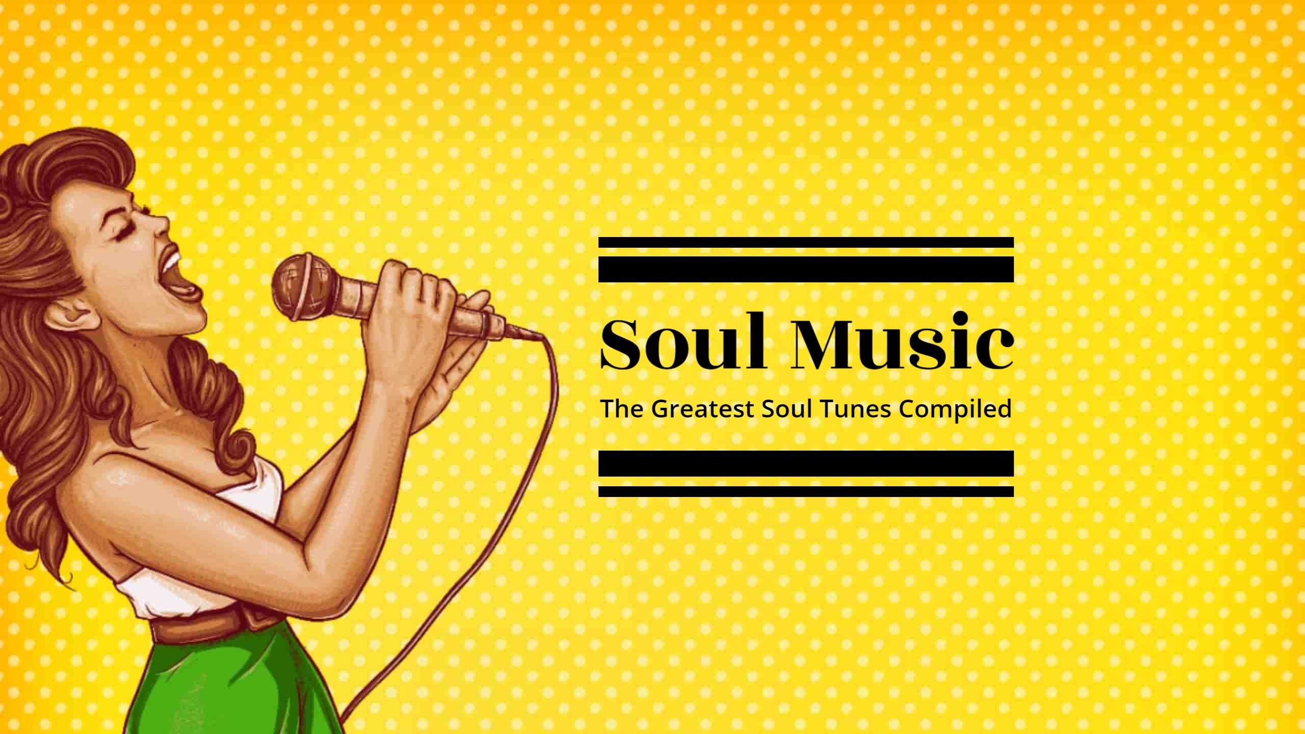 Vibrant Yellow Background Featuring Soul Music YouTube Banner Template