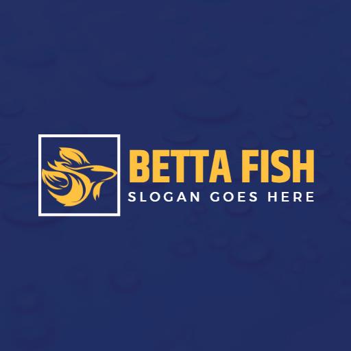Vibrant Yellow Betta Fish Logo Capturing Aquatic Beauty Logo Template