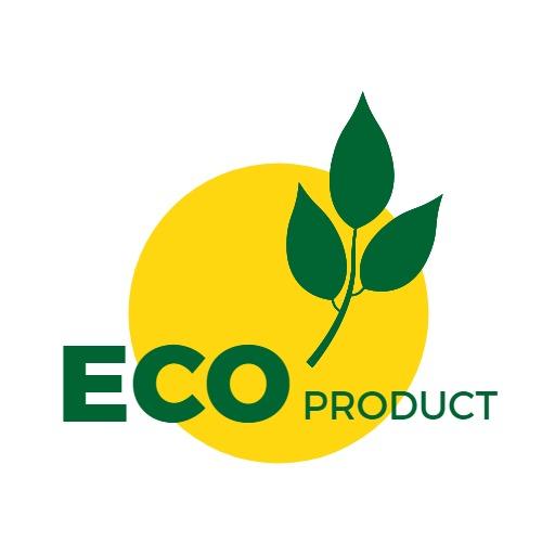 Vibrant Yellow Circle with Green Leaves for Eco Friendly Logo Template