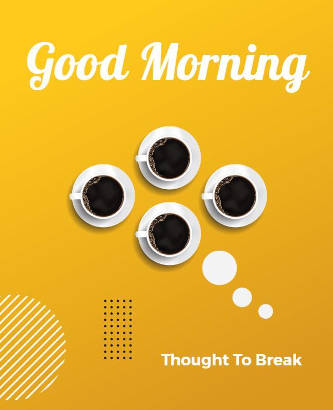 Vibrant Yellow Coffee Break Inspirational Poster Template