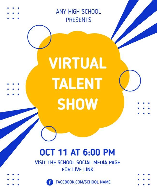 Vibrant Yellow Creative Virtual Talent Show Poster Template