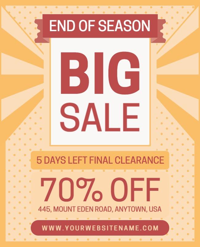 Vibrant Yellow End of Season Big Sale Poster Template