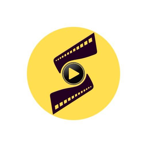 Vibrant Yellow Film Strips Capturing Movie Entertainment Logo Template