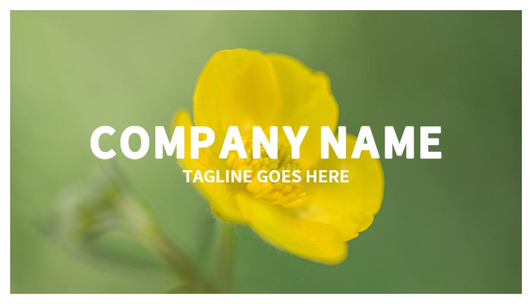 Vibrant Yellow Floral Minimalist Company Business Card Template