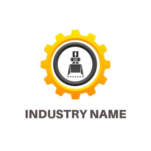 Vibrant Yellow Gear Design Representing Industrial Sector Logo Template