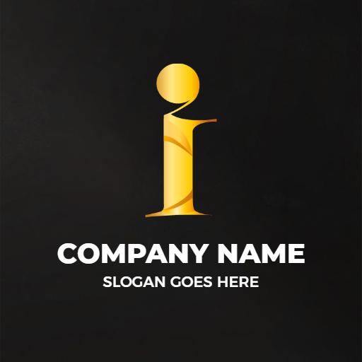 Vibrant Yellow I Letter Design Showcasing Brand Identity Logo Template