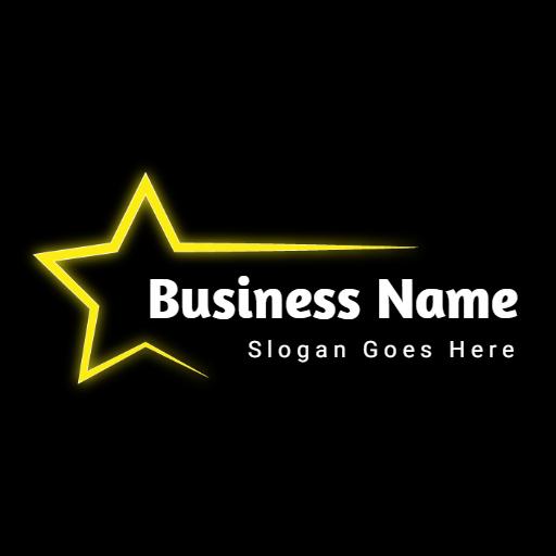 Vibrant Yellow Neon Star Design for Modern Business Logo Template