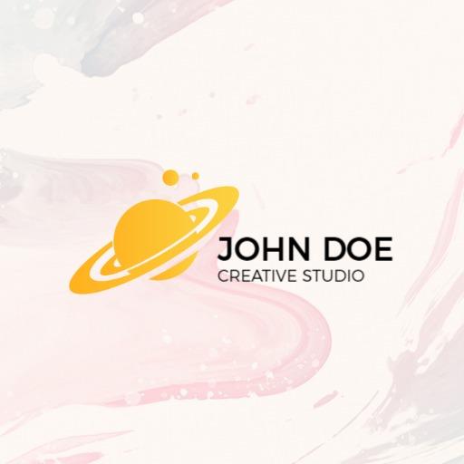 Vibrant Yellow Planet Design Representing Space Exploration Logo Template