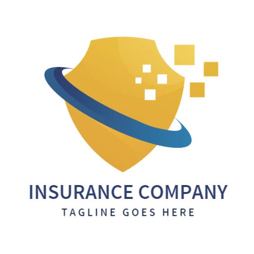 Vibrant Yellow Shield Design Representing Insurance Services Logo Template