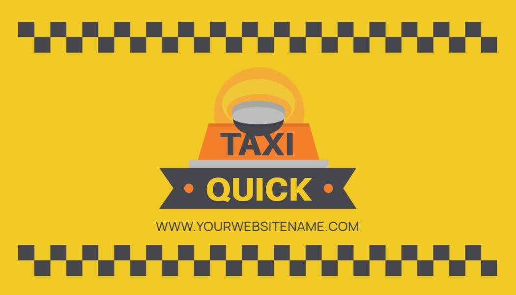 Vibrant Yellow Taxi Service Quick Business Card Template