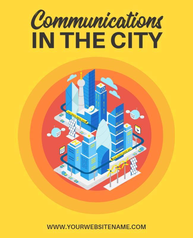 Vibrant Yellow Urban Communications in the City Poster Template