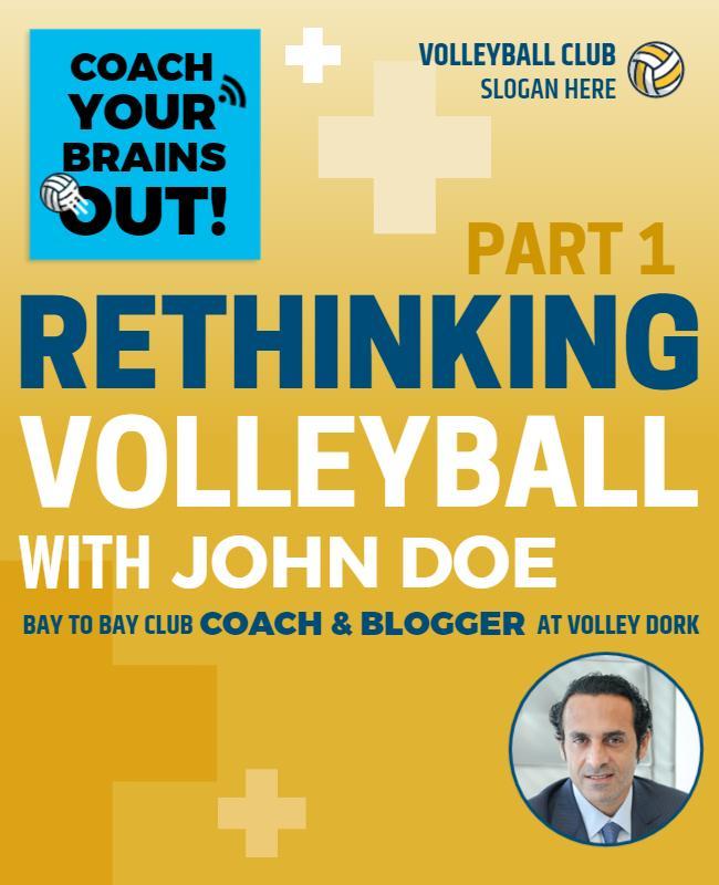 Vibrant Yellow Volleyball Coaching Workshop Poster Template