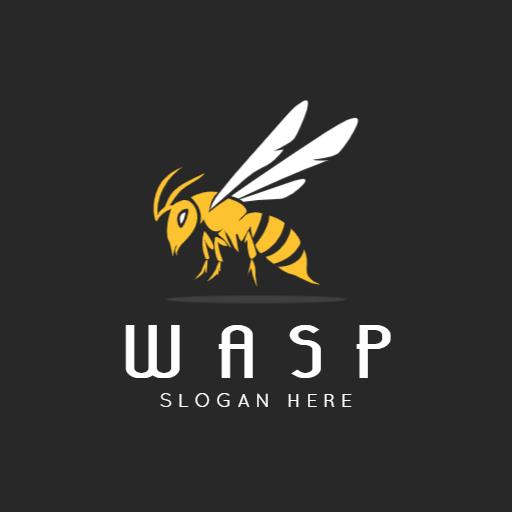 Vibrant Yellow Wasp Logo Highlighting Strength and Precision Logo Template