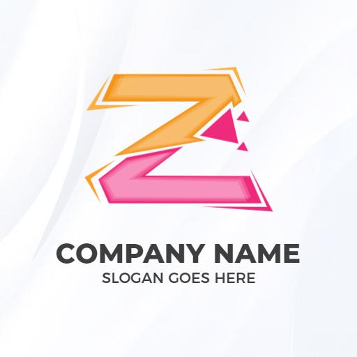 Vibrant Z Letter Design with Orange and Pink Colors Logo Template