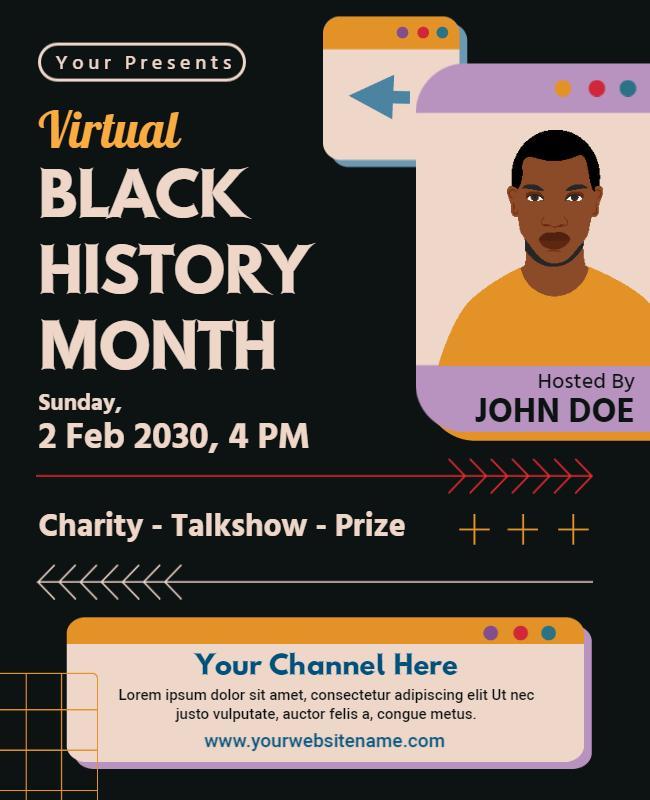 Victual black history month flyer template