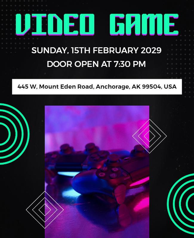 Video Game Event Announcement Flyer Template